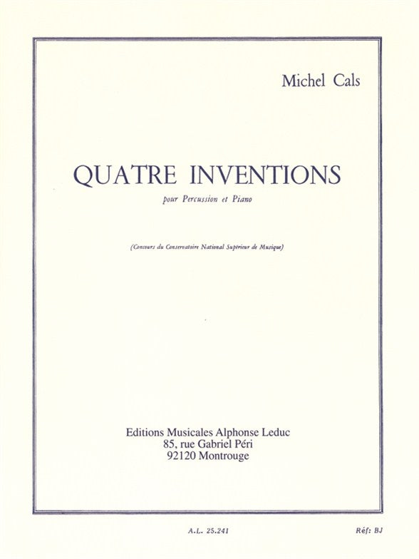 4 Inventions for Percussion and Piano