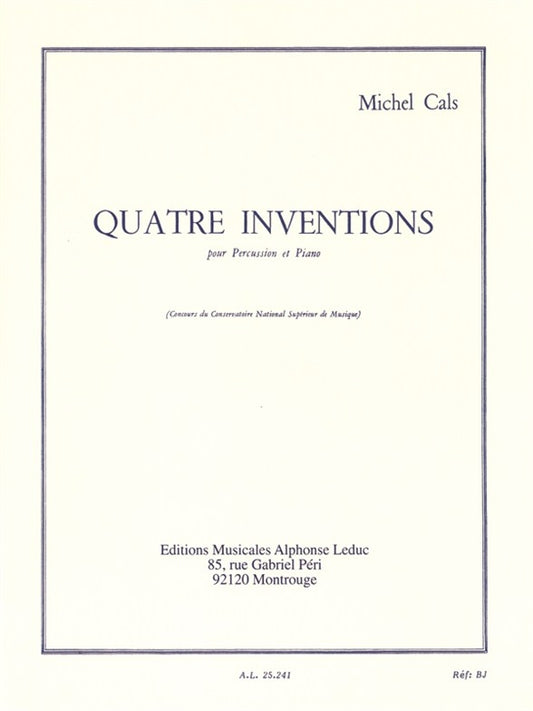 4 Inventions for Percussion and Piano