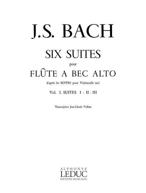 6 Suites Volume 1 n° 1-3 Flute a bec Alto