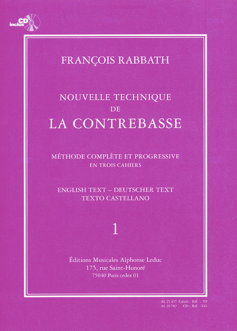 Nouvelle Technique De La Contrebasse Volume 1
