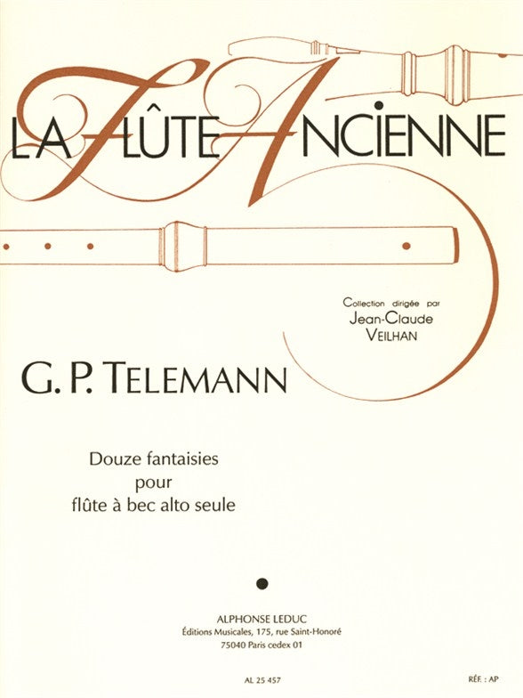 12 Fantasies pour flûte à bec alto seule