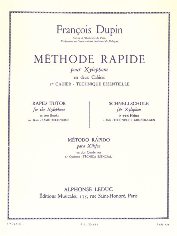Rapid Tutor for the Xylophone