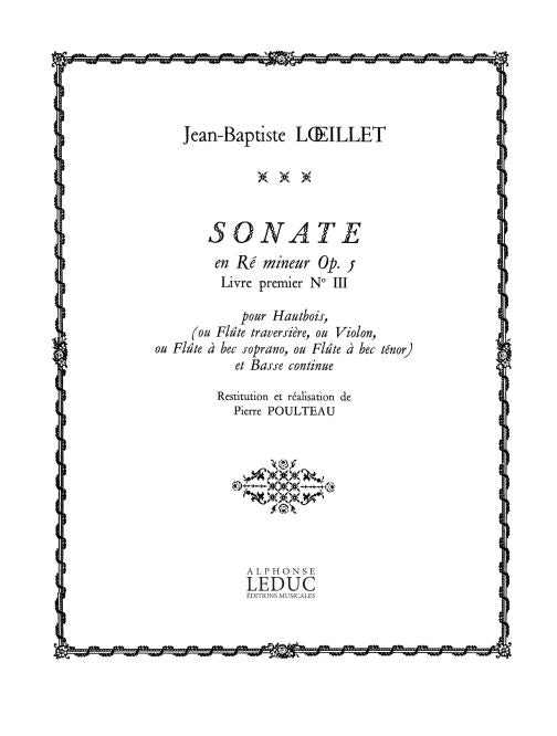 Sonate Op.5, n° 3 en ré mineur