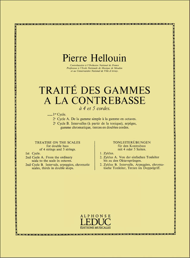 Traité Des Gammes À La Contrebasse Volume 1