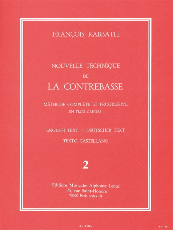 Nouvelle Technique de la Contrebasse, Cahier 2