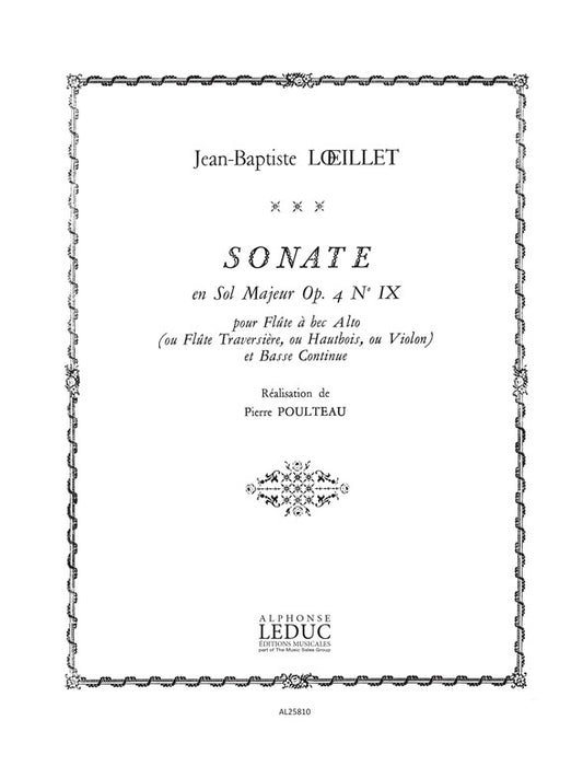 Sonate Op.4, n° 9 en sol majeur