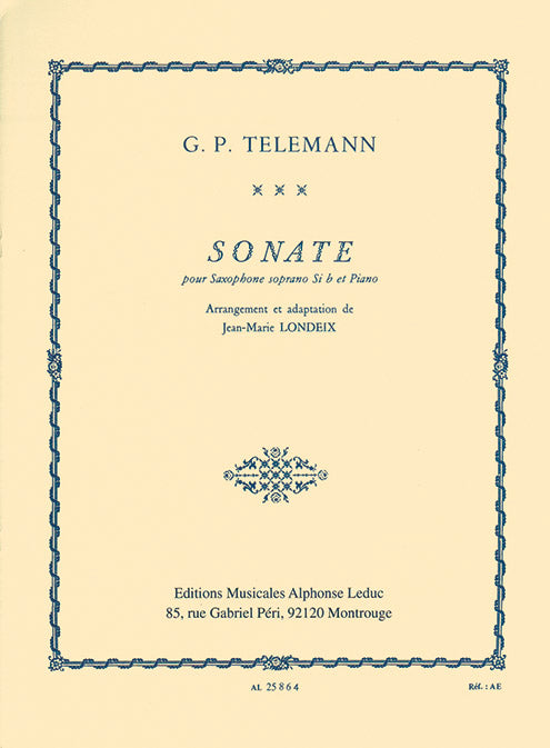Sonate For Soprano Saxophone And Piano