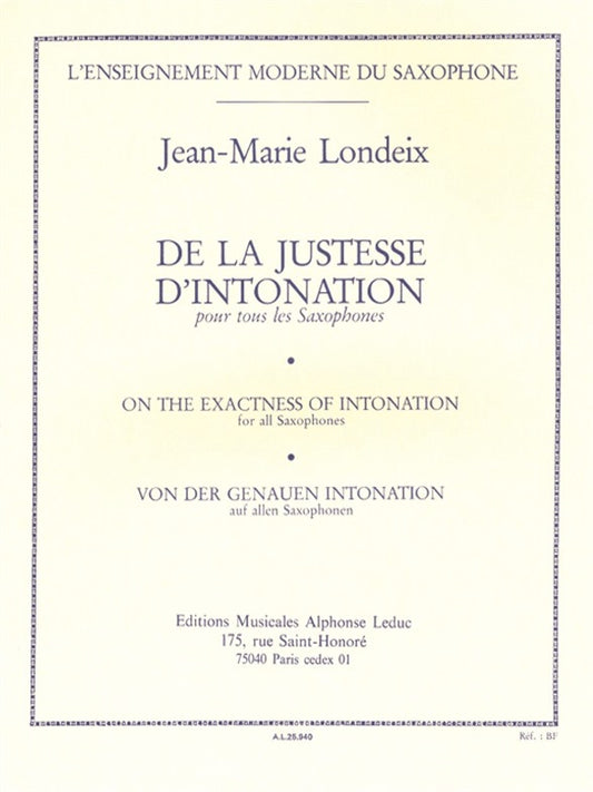 De la justesse d'intonation