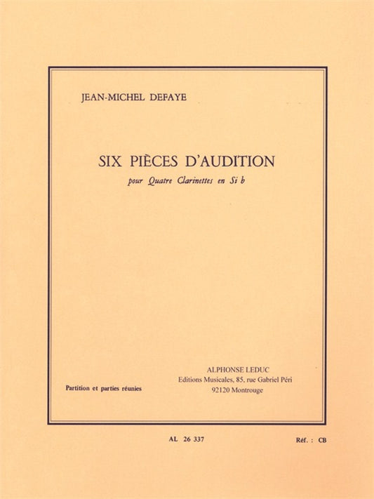 6 Pièces d'audition - 4 clarinettes