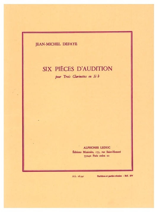 6 Pièces d'audition - 3 clarinettes