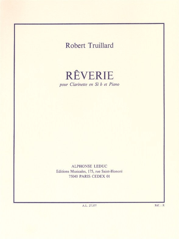 Rêverie pour clarinette en si bémol et piano