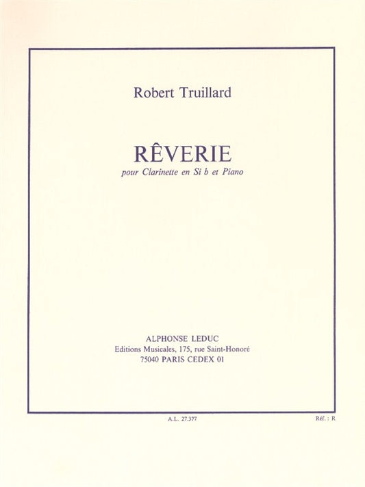 Rêverie pour clarinette en si bémol et piano