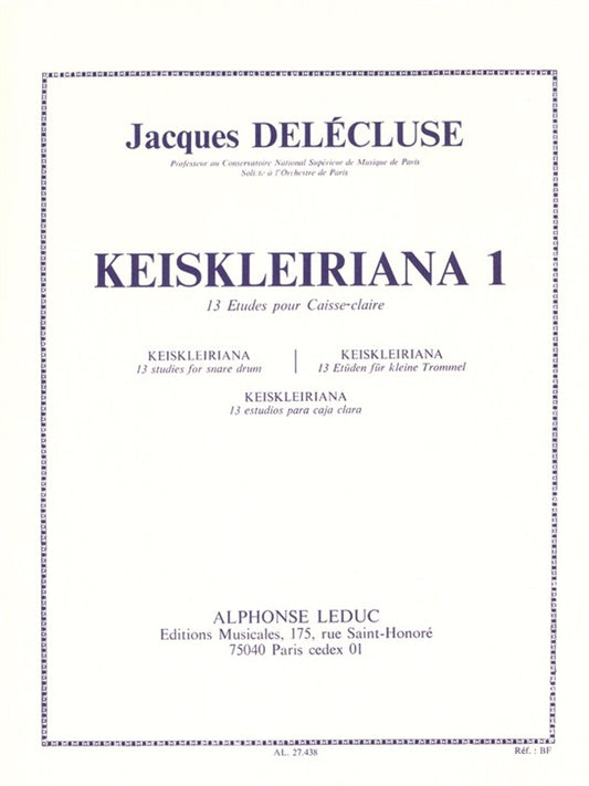 Keiskleiriana Volume 1 - 13 Études Pour Caisse - Claire
