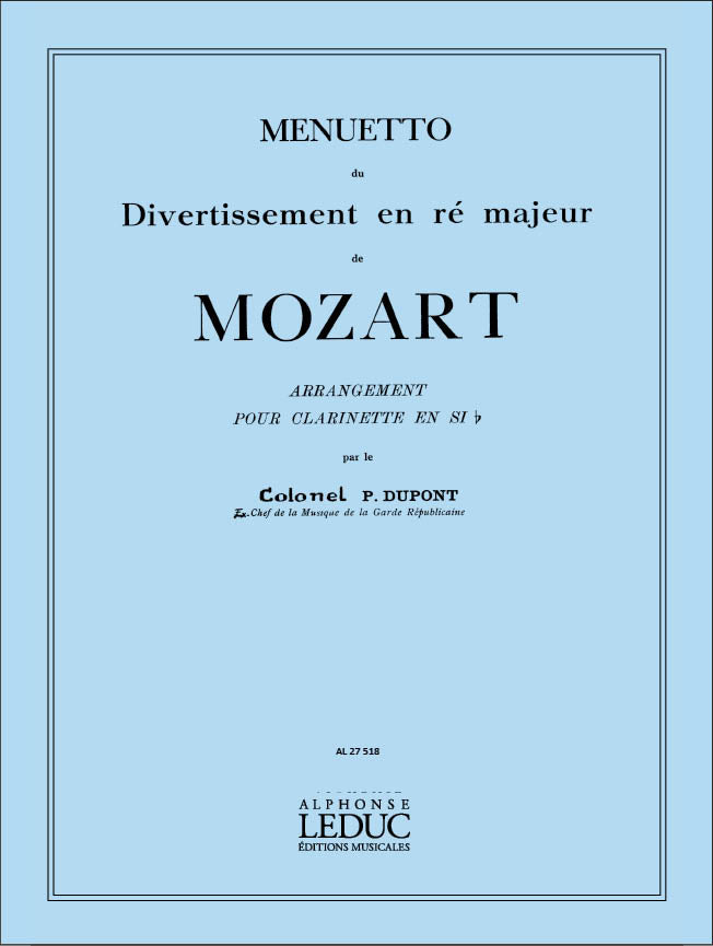 Menuetto Du Divertissement en Re Maj