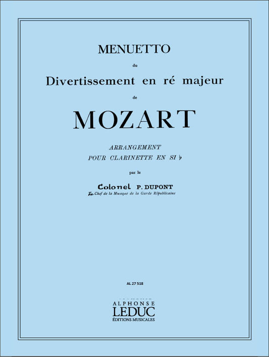 Menuetto Du Divertissement en Re Maj