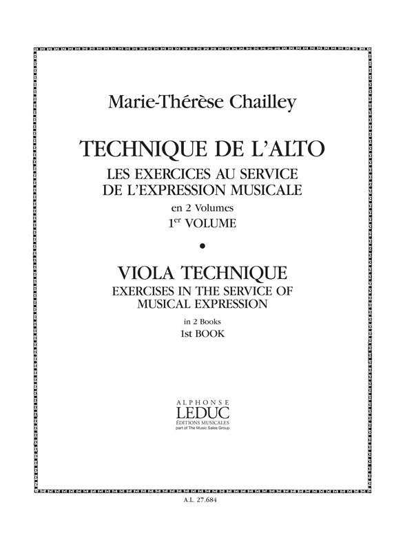 Technique de l'Alto - Viola Technique Volume 1