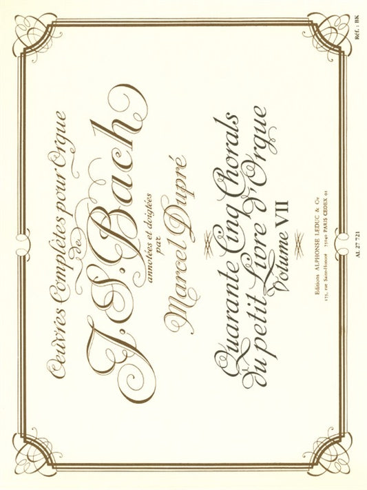 Oeuvres Complètes Pour Orgue Volume 7