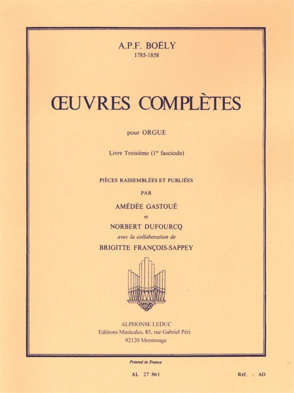 Oeuvres d'Orgue Livre 3 Fasc.1