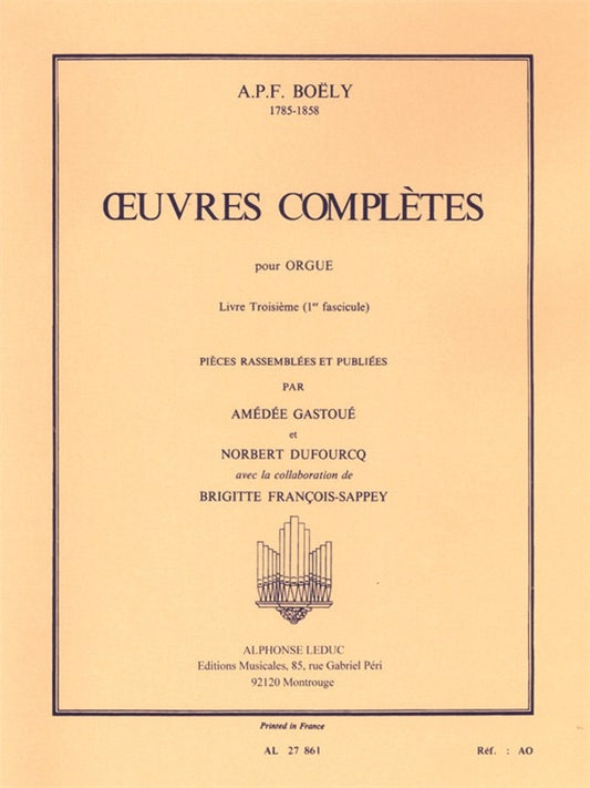 Oeuvres d'Orgue Livre 3 Fasc.1