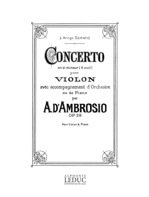 Concerto en Si mineur pour Violon et Piano