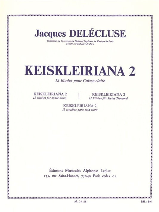 Keiskleiriana Volume 2 - 12 Études Pour Caisse - Claire