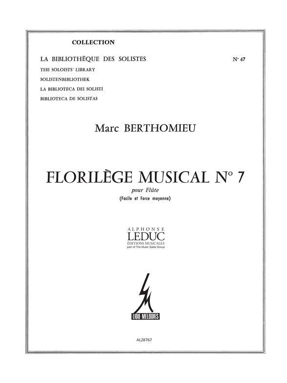 Berthomieu Florilege Musical n° 7 Flute Solo