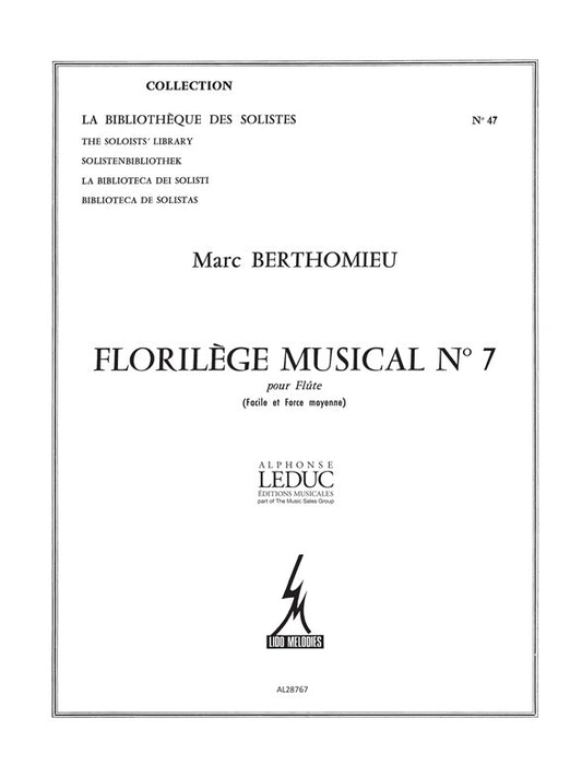 Berthomieu Florilege Musical n° 7 Flute Solo