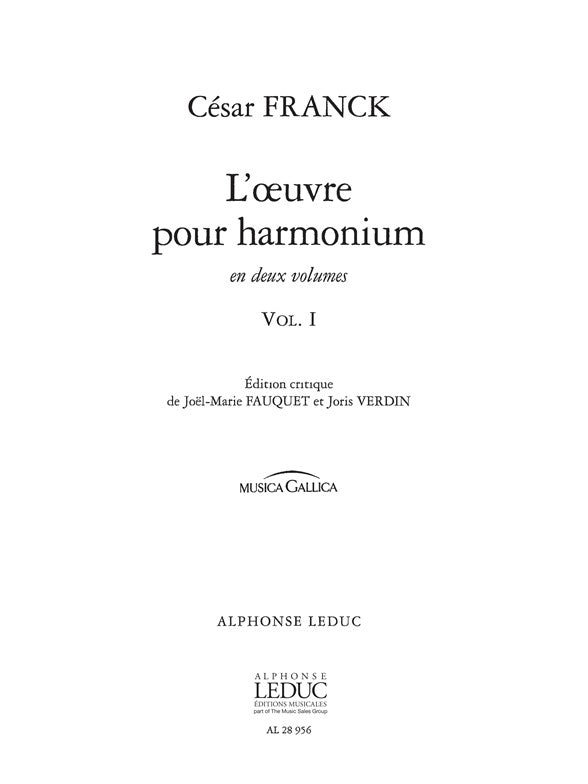 L'Oeuvre pour Harmonium Volume 1