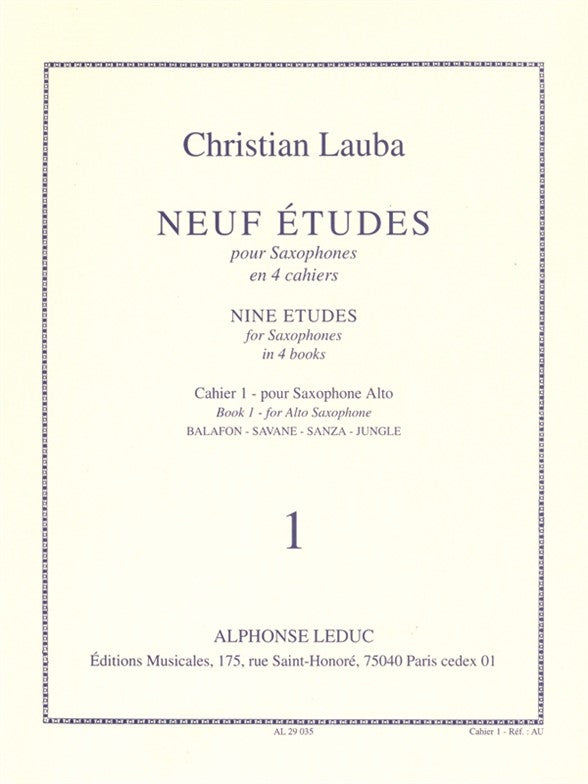 9 Études pour Saxophones - Cahier 1
