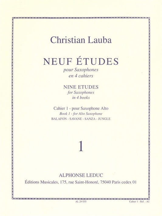 9 Études pour Saxophones - Cahier 1