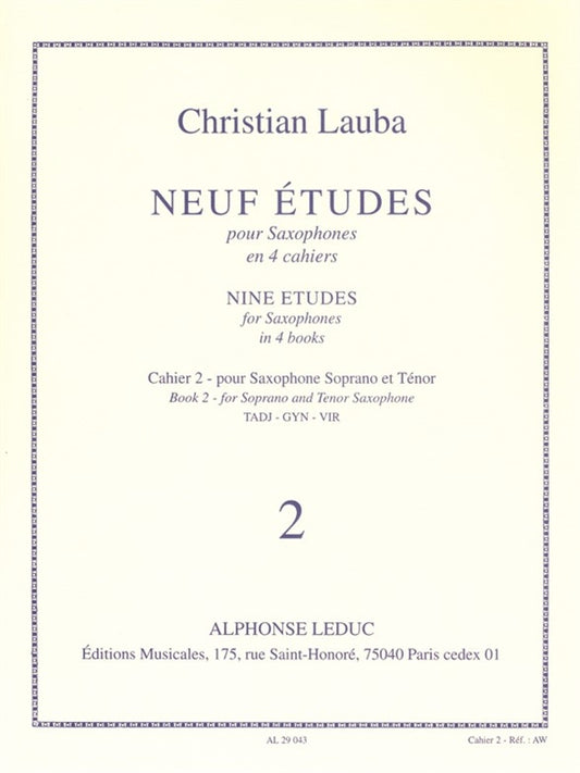 9 Études pour Saxophones - Cahier 2