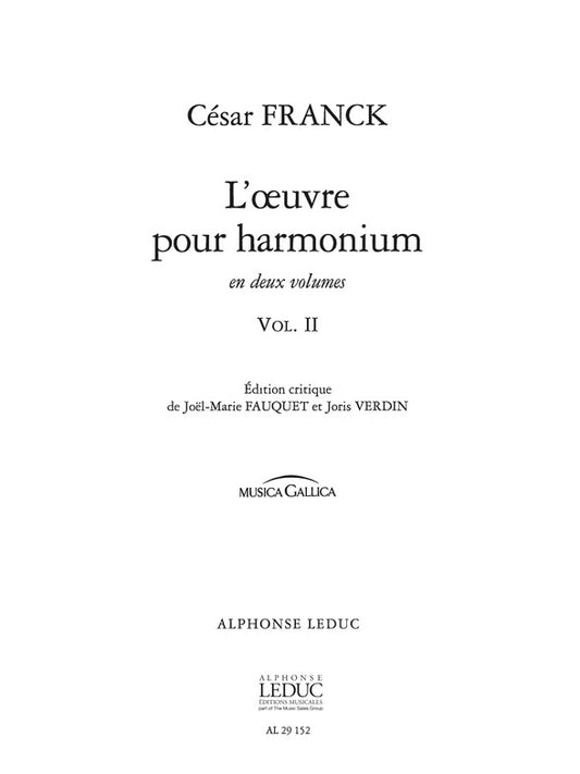L'Oeuvre pour Harmonium Volume 2
