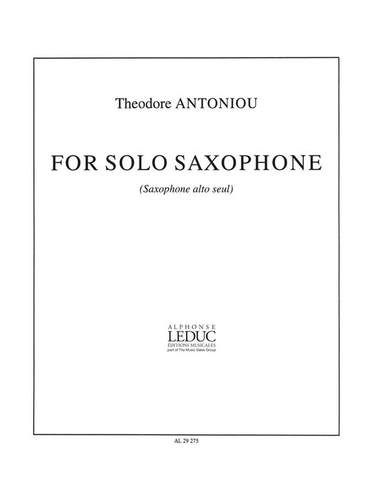 For Solo Saxophone