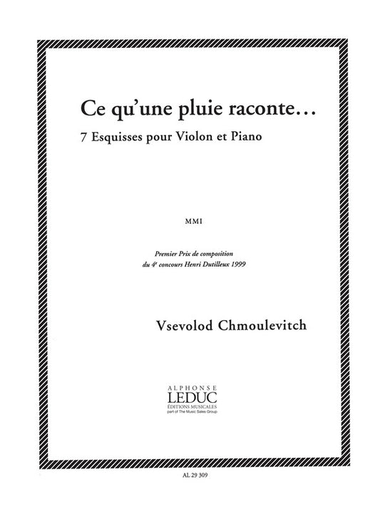Ce Qu'une Pluie Raconte