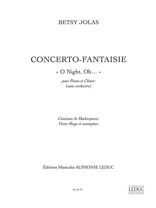 Concerto-Fantaisie 'O Night, oh'