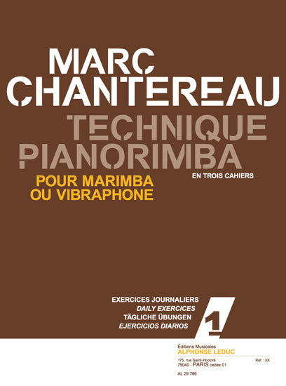 Technique pianorimba (en 3 cahiers) vol. 1