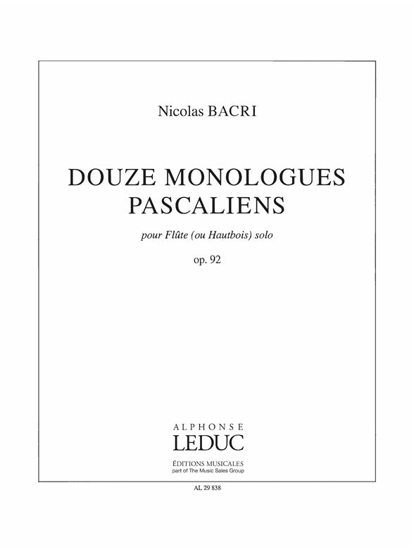 12 Monologues Pascaliens Op.92