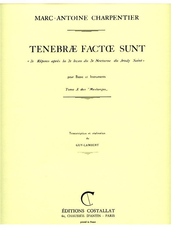 Tenebræ factæ sunt