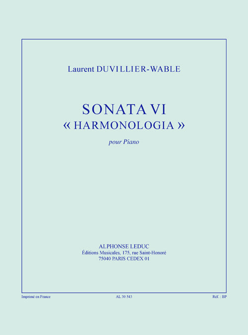 Sonate vi «harmonologia» (28') pour piano