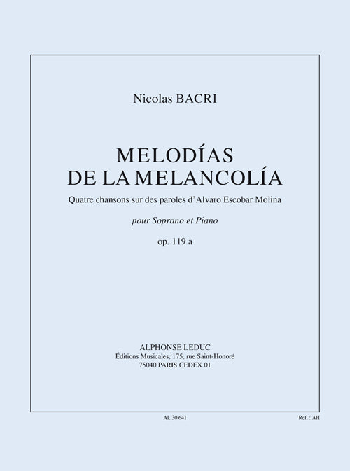 Melodies of Melancholy, for Soprano and Piano