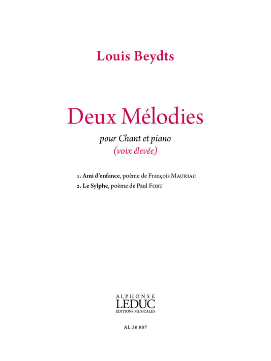 2 Mélodies pour voix élevée