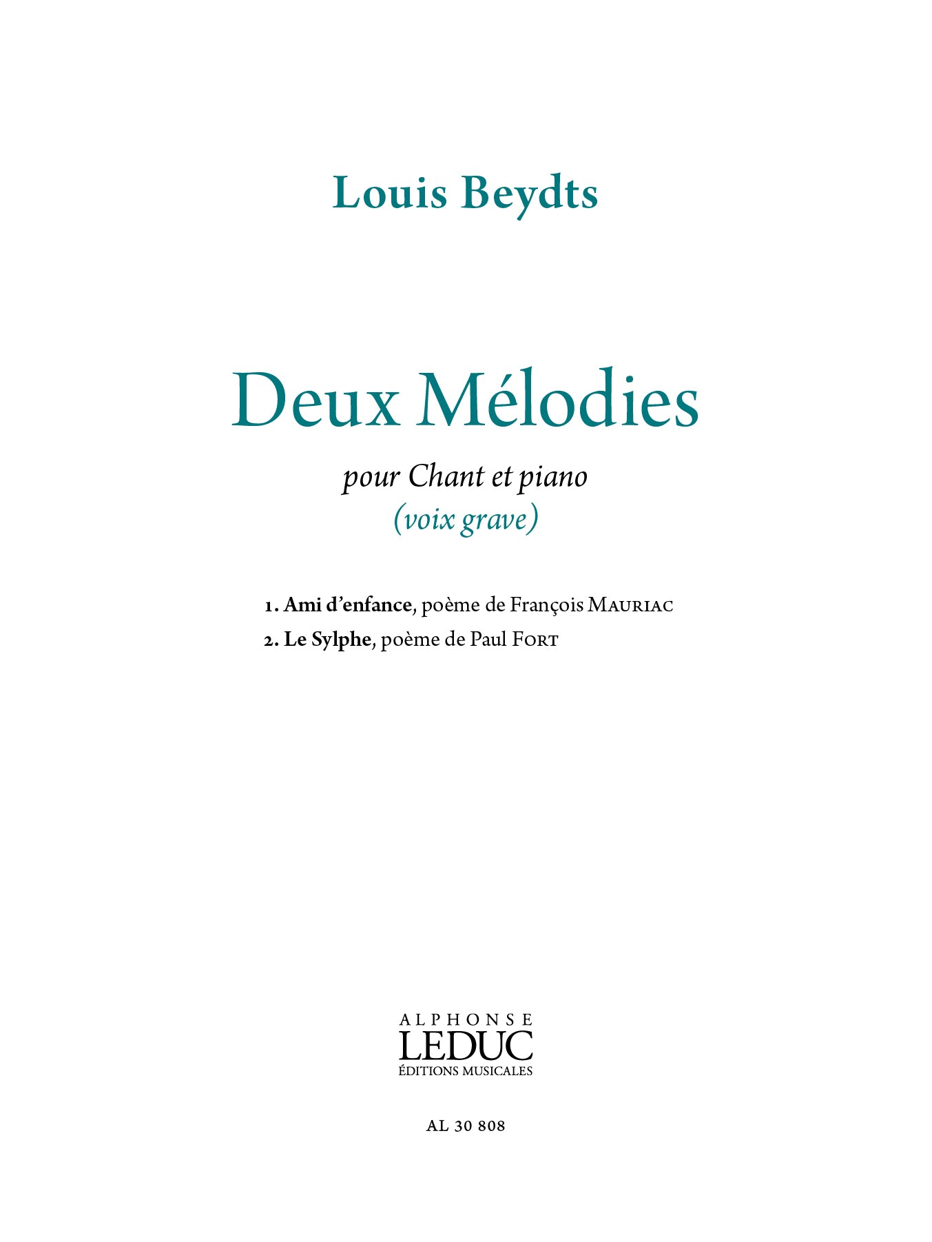 2 Mélodies pour voix basse