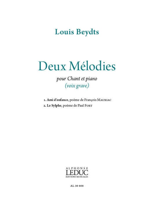 2 Mélodies pour voix basse