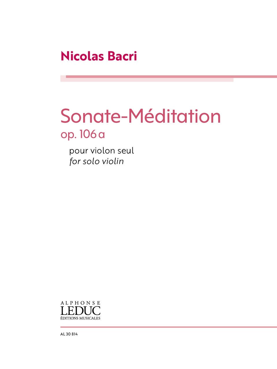Sonate-Méditation for Solo Violin Op.106a