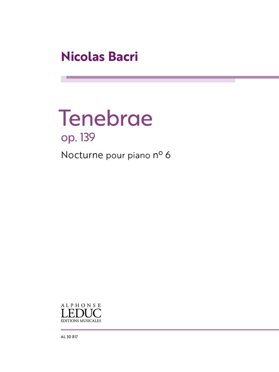 Tenebrae - Nocturne n° 6 Op.139