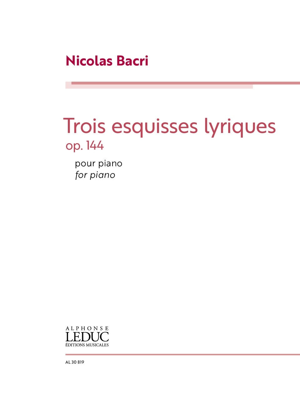 3 Esquisses Lyriques Op.144