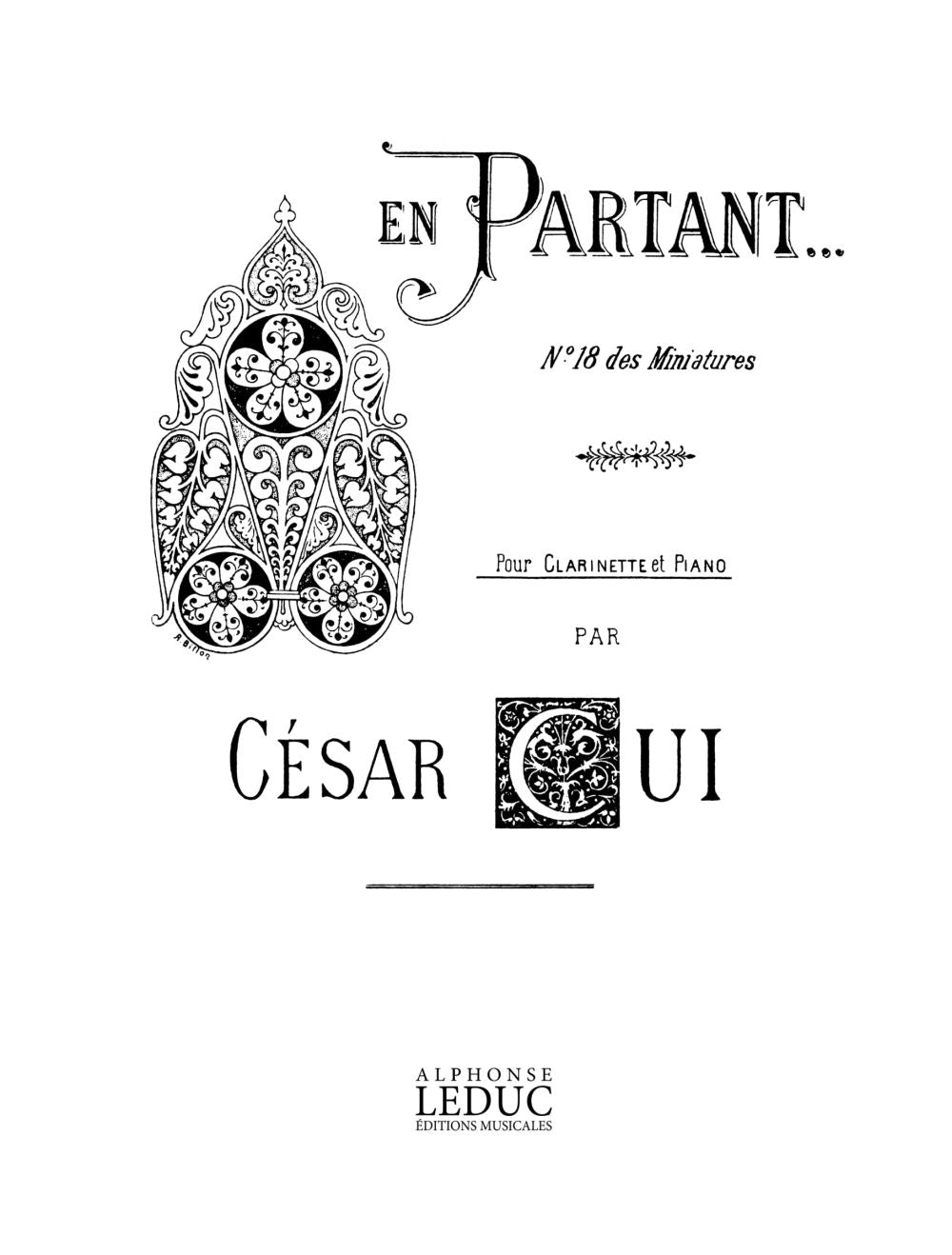 En Partant (Clarinet)