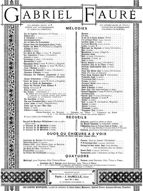 Les Berceaux Op.23 n° 1