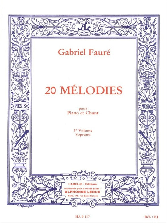 20 Mélodies - Soprano - Vol. 3