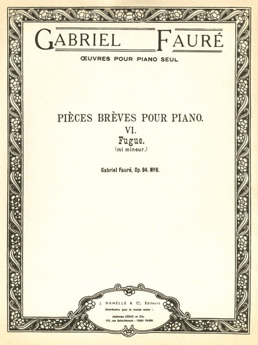 Fugue Op.84, n° 6 en mi mineur